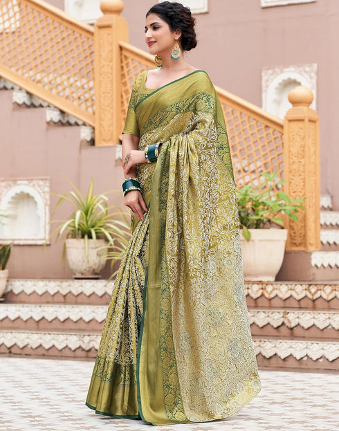 Vasthrlay Banarasi Kanjivaram Unstitched Black Saree