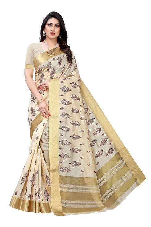 Vasthrlay Kerala Crismistmas Free Size Off White Ethnic Wear