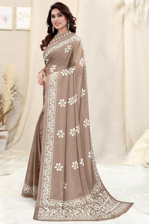 Vasthrlay Fashion Chiffon Printed Parrot Ethnic Wear
