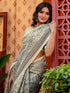 Vasthrlay Womens Printed Unstitched White Saree