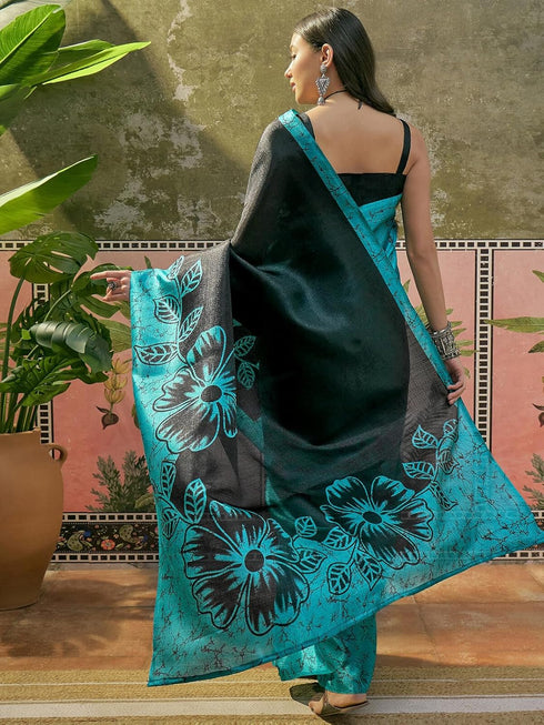 Vasthrlay Womens Printed Unstitched Beige Saree