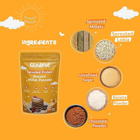 Gladful Chocolate and Banana Millet Pancake