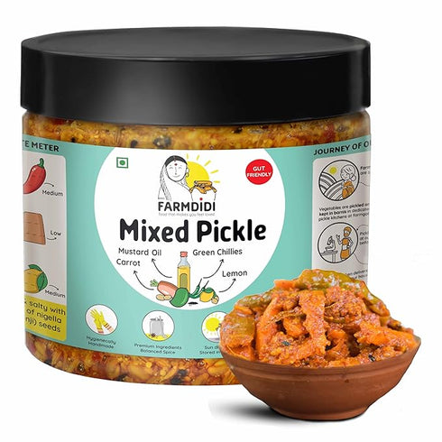 FarmDidi Mixed Pickle | Carrot, Lemon & Chilli