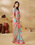 Vasthrlay Georgette Printed Unstitched Multicolor Saree