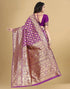 Vasthrlay Banarasi Jacquard Unstitched Red Saree
