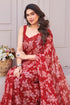 Vasthrlay Fashion Chiffon Printed Red Ethnic Wear