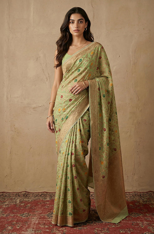 Vasthrlay Jacquard Floral Saree