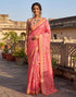 Vasthrlay Womens Printed Unstitched Navy Blue Saree