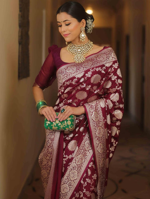 Vasthrlay Saree Kanjivaram Silk Pari Red