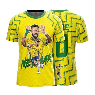 Yourjersey Neymarfan Brazil 2026 Football Jersey With Custom Name & Number| Yellow Green Soccer Sports Jersey For Men Boys Kids
