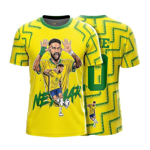 Yourjersey Neymarfan Brazil 2026 Football Jersey With Custom Name & Number| Yellow Green Soccer Sports Jersey For Men Boys Kids