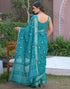 Vasthrlay Womens Printed Unstitched Dark Green Saree