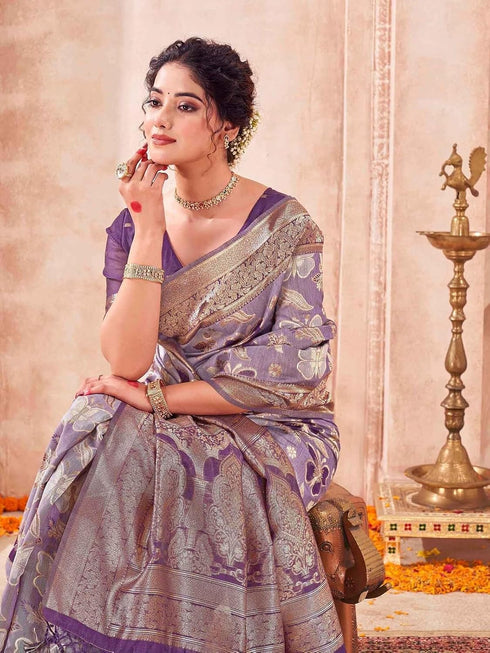 Vasthrlay Chanderi Banarasi Light Saree