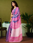 Vasthrlay Chanderi Printed Unstitched Blue Saree