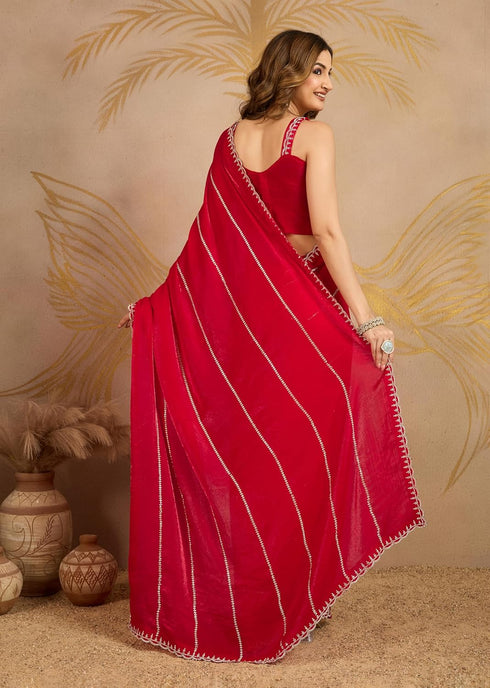 Vasthrlay Siroski Unstitched Morpeach Ethnic Wear