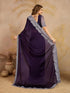 Vasthrlay Chiffon Embroidery Unstitched Purple Ethnic Wear