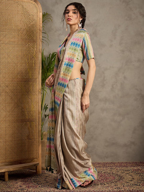 Vasthrlay Georgette Madhubani Unstitched Su Ethnic Wear