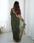 Vasthrlay Georgette Embroidery Red2 Saree With Unstitched Blouse Piece
