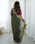 Vasthrlay Georgette Printed Unstitched Red Saree