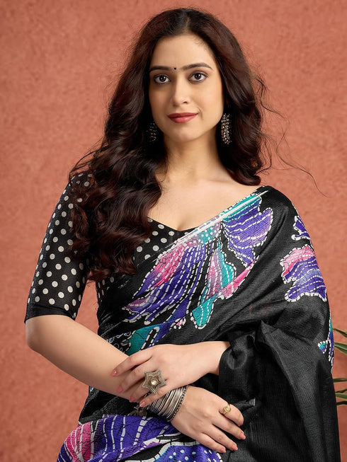 Vasthrlay Bhagalpuri Printed Unstitched 4160s232n Black3
