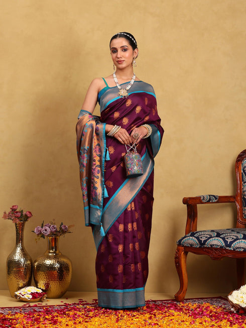 Vasthrlay Banarasi Unstitched Saree