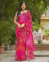 Vasthrlay Georgette Bandhani Unstitched Green Saree
