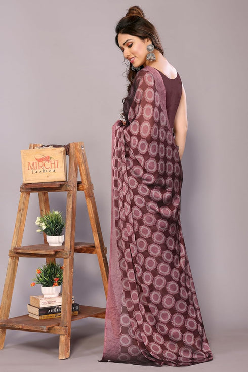 Vasthrlay Fashion Chiffon Printed Dusty Ethnic Wear