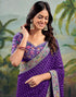 Vasthrlay Georgette Embroidery Unstitched Purple Saree