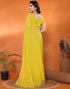 Vasthrlay Georgette Weaving Yellow Saree With Unstitched Blouse Piece
