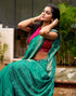 Vasthrlay Bandhani Printed Unstitched Black Saree