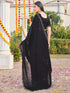 Vasthrlay Georgette Scalloped Unstitched Black Saree