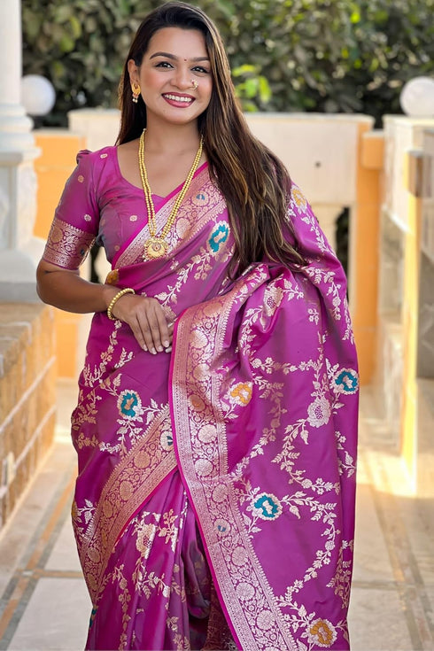 Vasthrlay Kanjivaram Blouse Purple Ethnic Wear