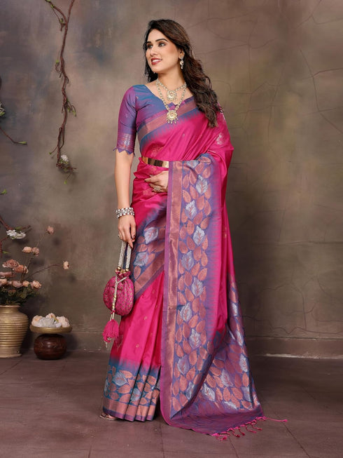 Vasthrlay Kanjivaram Saree Banarasi Blouse Wedding