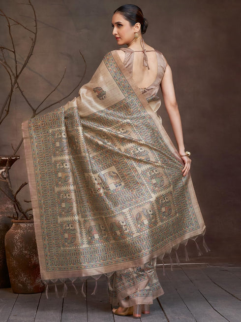 Vasthrlay Madhubani Printed Unstitched Hs Ethnic Wear