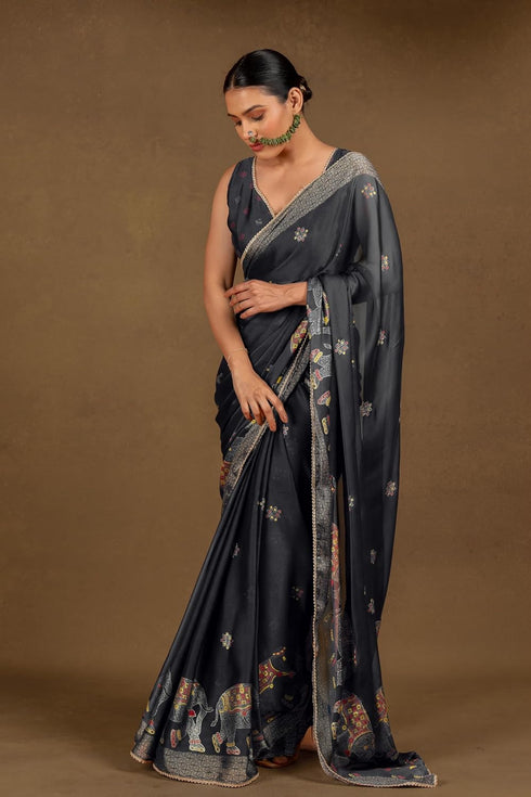 Vasthrlay Fashion Chiffon Georgette Printed Ethnic Wear