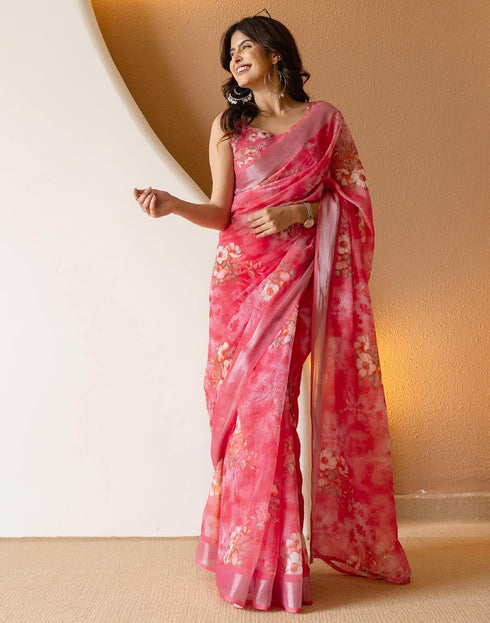 Vasthrlay Womens Printed Minute Green Saree