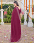 Vasthrlay Georgette Scalloped Unstitched Red Saree