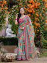 Vasthrlay Womens Printed Unstitched Multicolor Saree