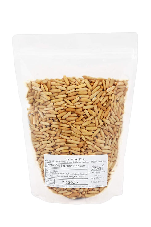 NatureVit Pine Nuts Kernels Premium Chilgoza Giri| Shell-Free & Jumbo Size