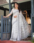 Vasthrlay Handwoven Printed Tasselled Saree