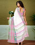 Vasthrlay Chanderi Printed White | Multicolour Saree With Unstitched Blouse Piece