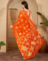 Vasthrlay Womens Printed Unstitched White Saree