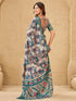 Vasthrlay Printed Jacquard Unstitched Dusty Pink Saree