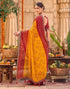 Vasthrlay Georgette Embroidery Unstitched Red Saree