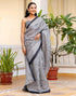 Vasthrlay Womens Printed Unstitched Maroon Saree