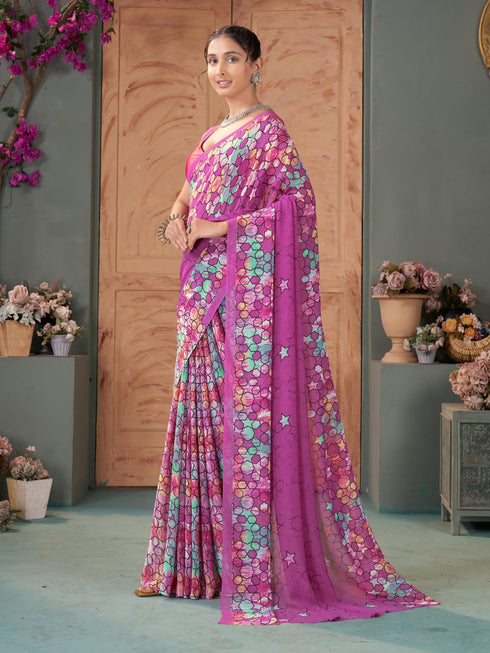 Vasthrlay Georgette Printed Saree