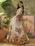 Vasthrlay Womens Printed Unstitched White Saree