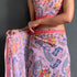 Vasthrlay Pink Georgette Printed Unstitched Saree