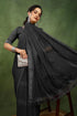 Vasthrlay Fashion Georgette Stripes Navy Ethnic Wear