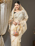 Vasthrlay Embroidered Banarasi Unstitched Cream Ethnic Wear